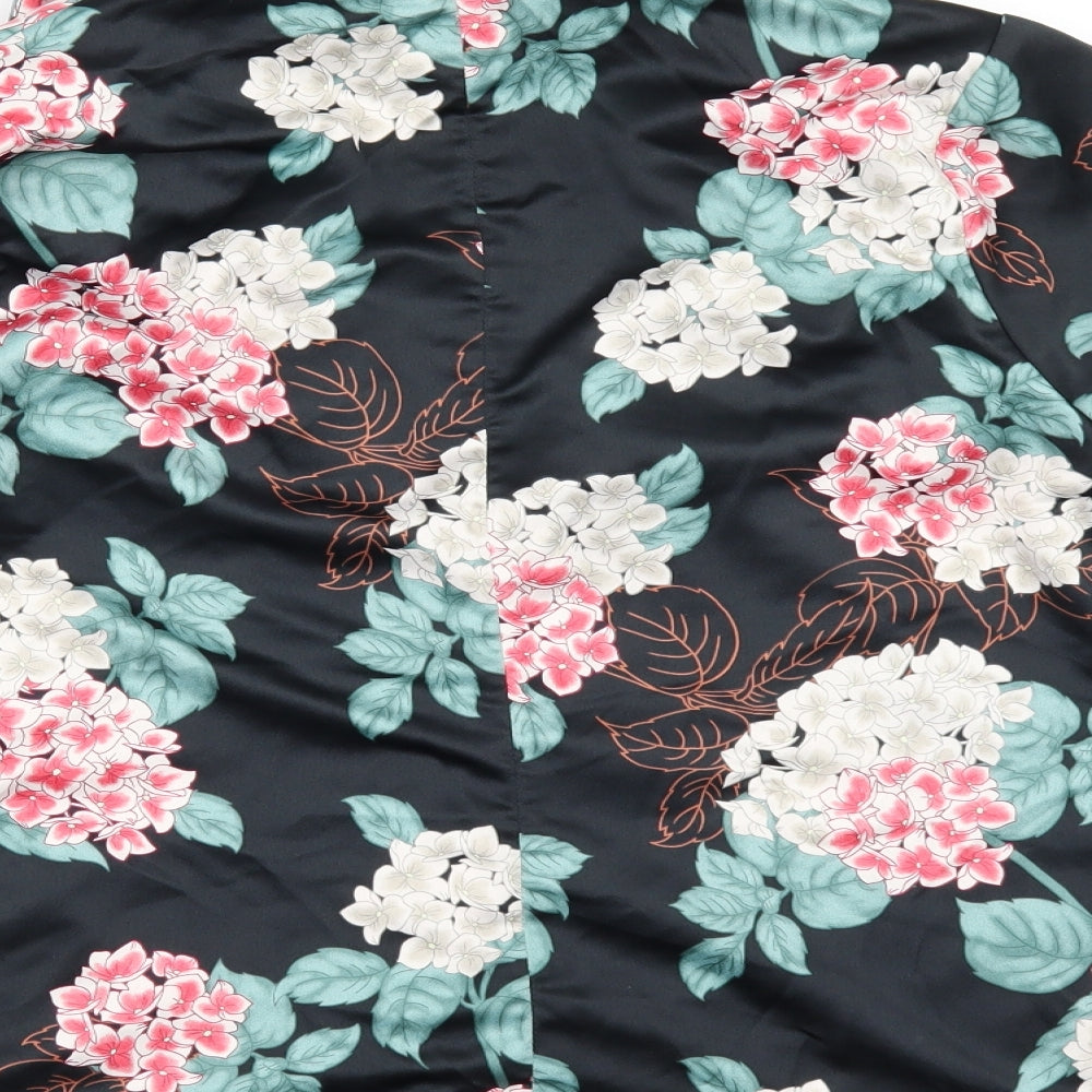 CAPSULE Womens Black Floral Jacket Blazer Size 14