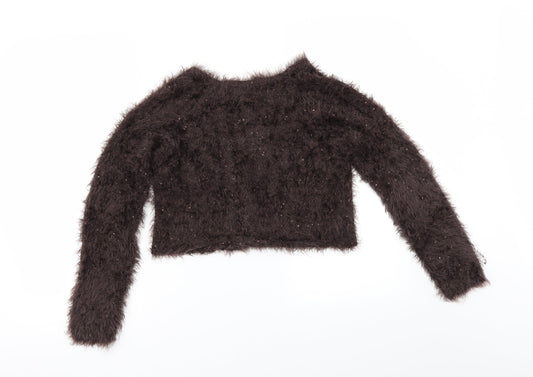 Zara Girls Brown Cardigan Jumper Size 13-14 Years