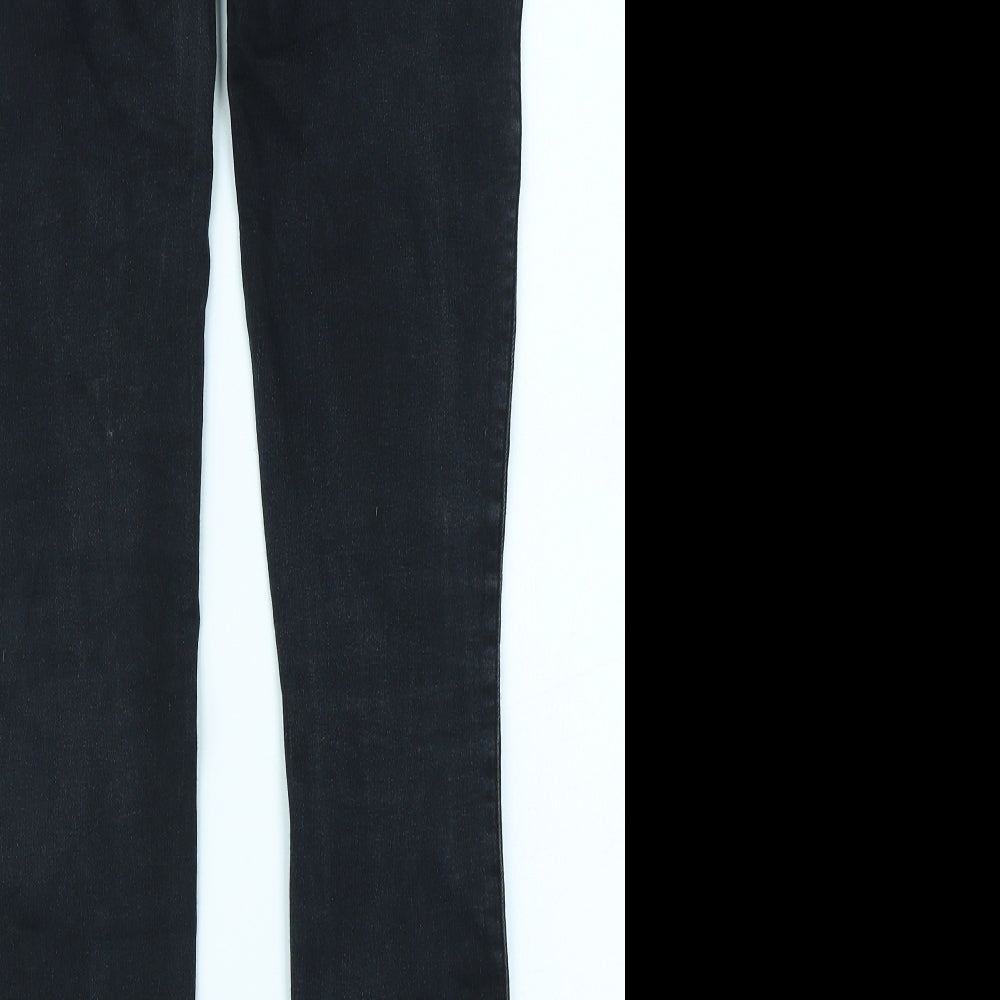 Brand and care label for Denim Co women’s black denim jegging jeans, size UK 6, 28-inch leg