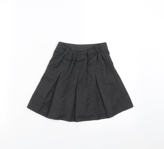 Preworn Girls Grey A-Line Skirt Size 3-4 Years - School