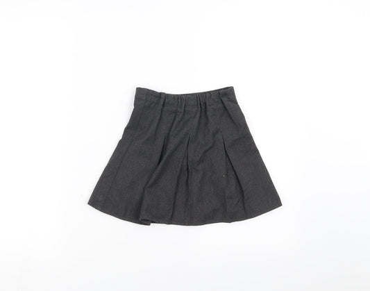 Preworn Girls Grey A-Line Skirt Size 3-4 Years - School