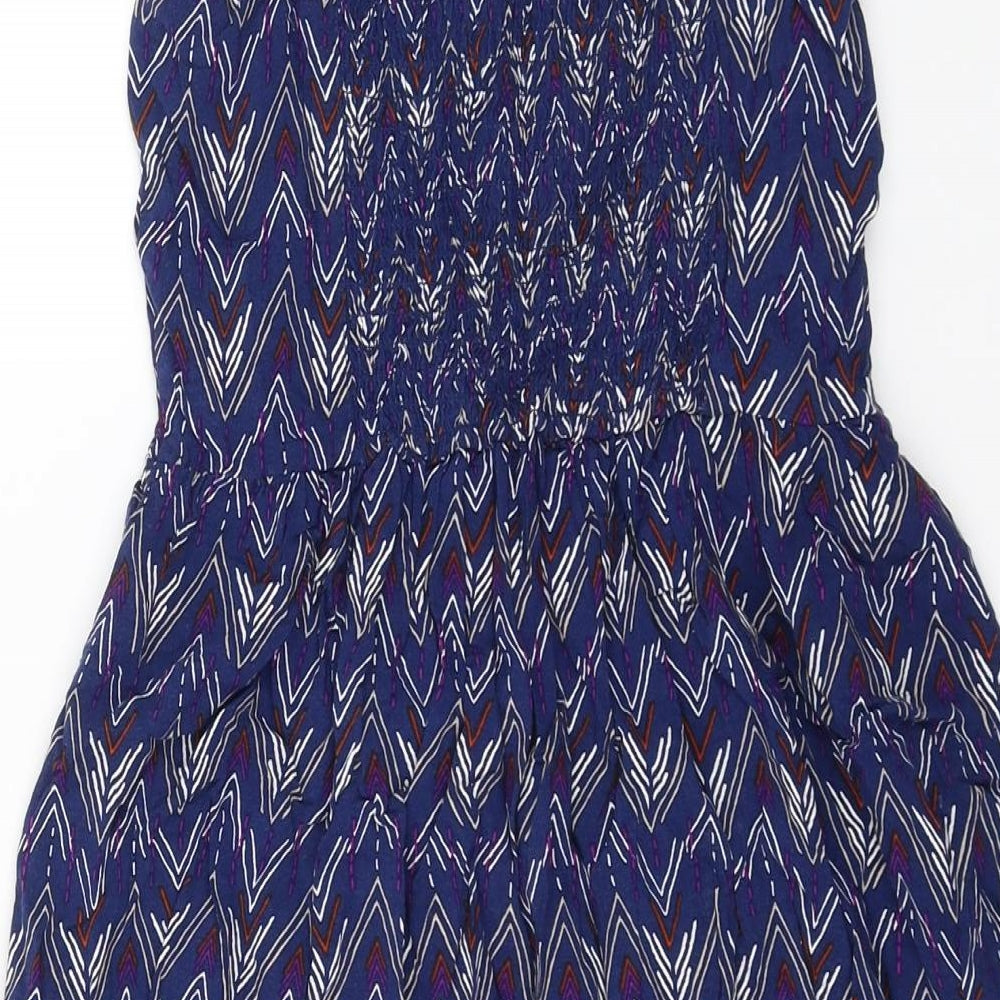 Divided by H&M Womens Blue Geometric Fit & Flare Size 6