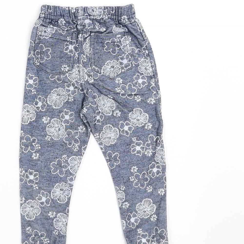Dunnes Stores Girls Blue Floral Trousers Size 6-9 Months