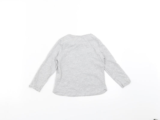 Pep&Co Girls Grey Basic T-Shirt Size 3-4 Years - rock star