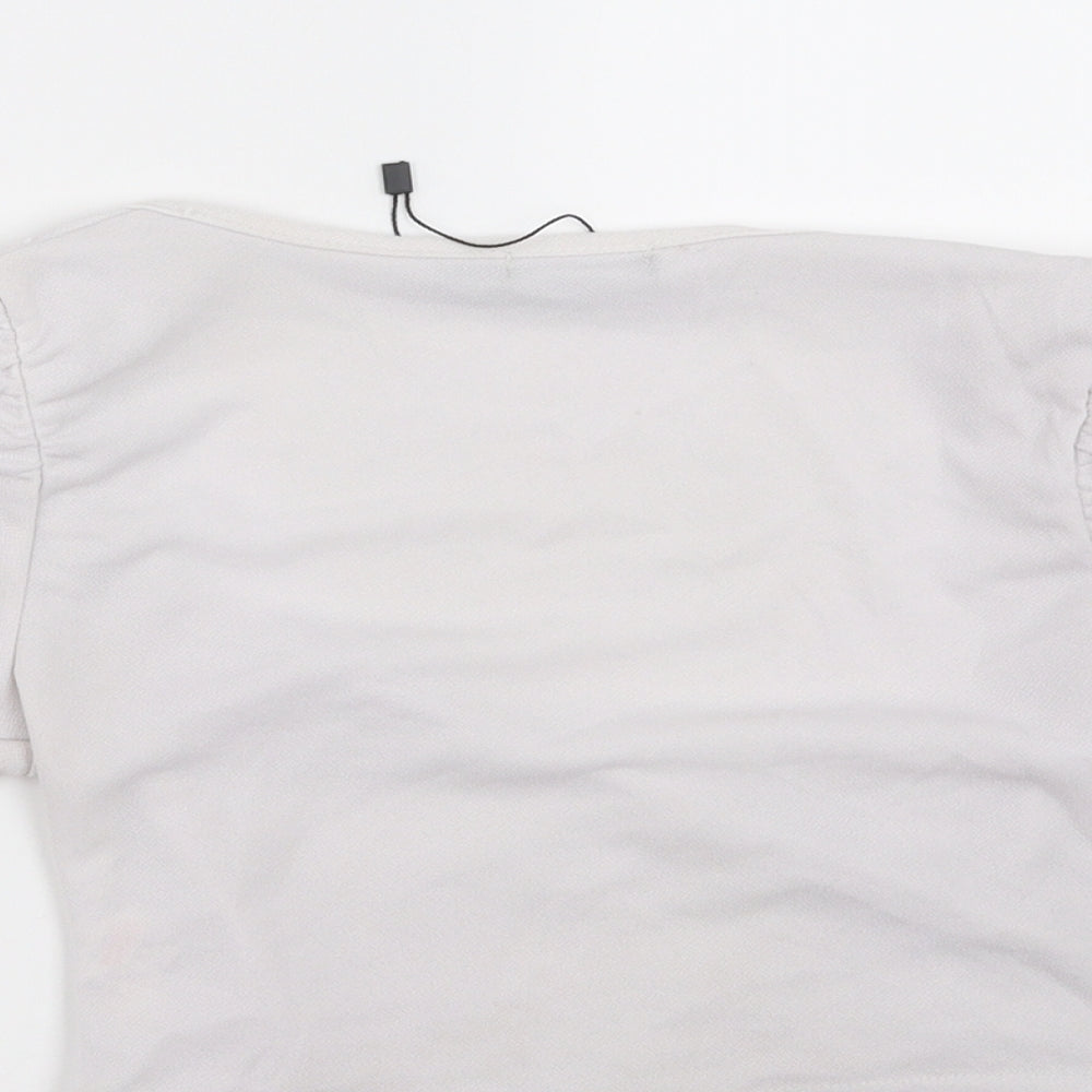 Boohoo Womens White Cropped Blouse Size 6 - Off White