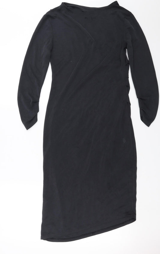 Preworn Womens Grey Pencil Dress Size 6 - Asymmetric Hem