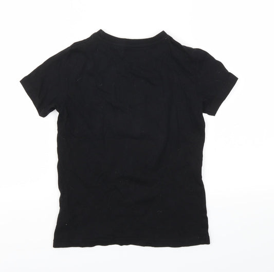 UTLAWS Boys Black Animal Print Basic T-Shirt Size 7-8 Years