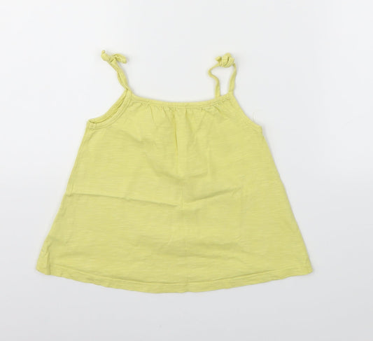 George Girls Yellow Basic T-Shirt Size 3-4 Years