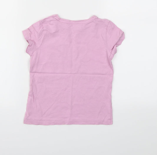 George Girls Purple Basic T-Shirt Size 5-6 Years