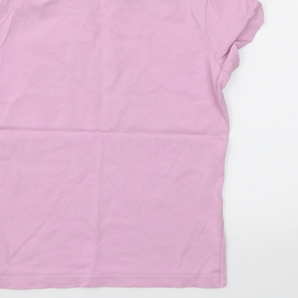 George Girls Purple Basic T-Shirt Size 5-6 Years