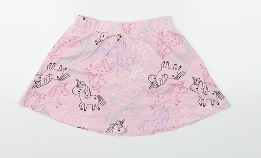George Girls Pink Animal Print Flare Skirt Size 5-6 Years