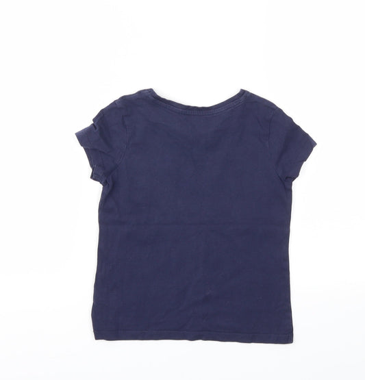 George Girls Blue Basic T-Shirt Size 5-6 Years