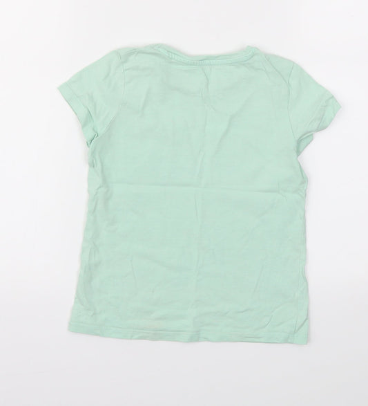 George Girls Green Basic T-Shirt Size 5-6 Years