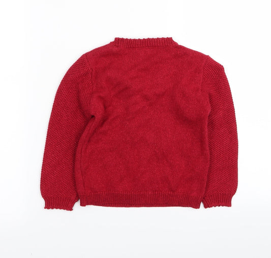 Mini Club Girls Red Pullover Jumper Size 2-3 Years
