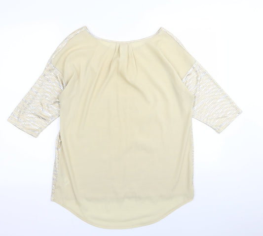 Oasis Womens Gold Basic T-Shirt Size S