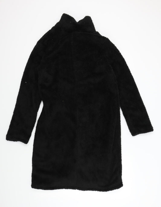 Preworn Womens Black Overcoat Jacket Size S