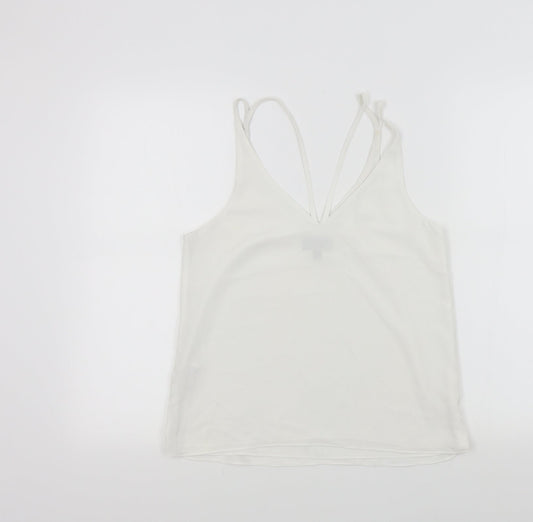 Topshop Womens White Colourblock Basic Polo Size 8