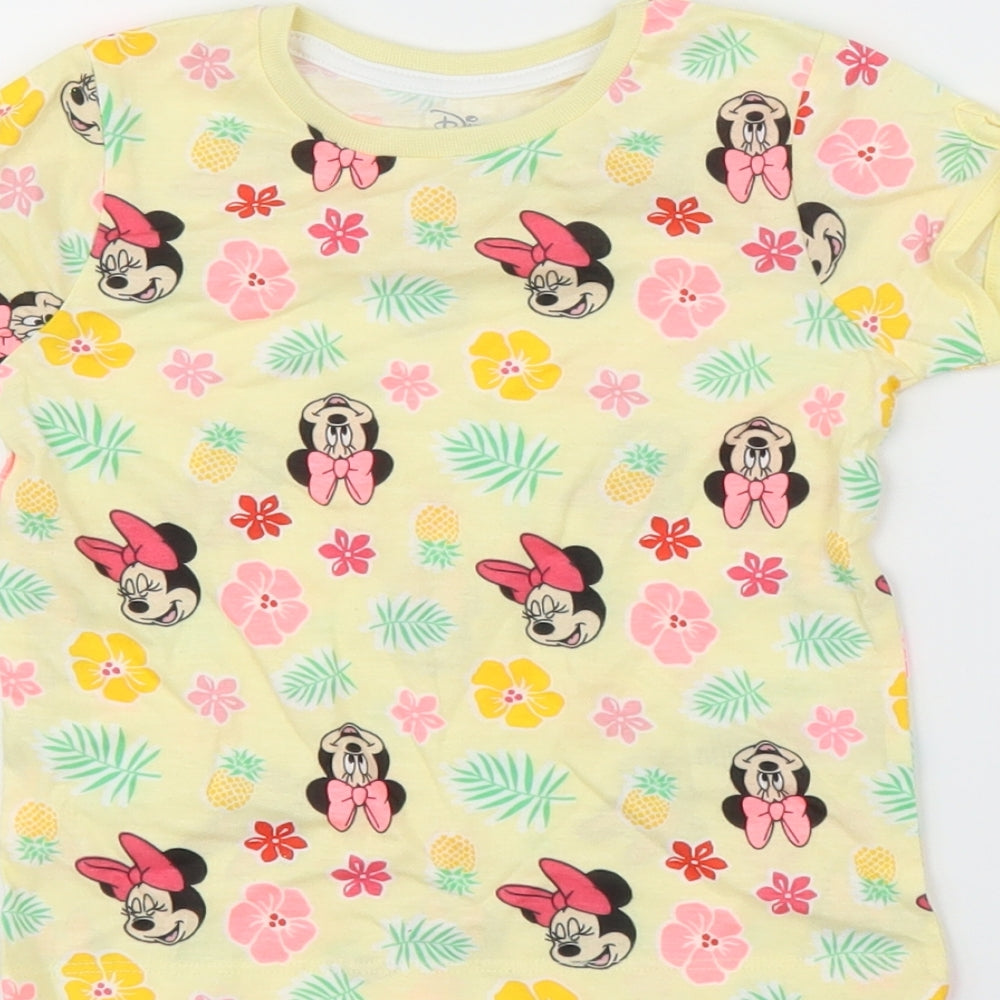 Primark Girls Yellow Basic T-Shirt Size 18-24 Months - Disney