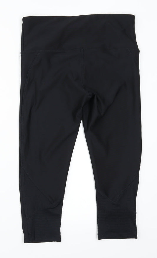 Preworn Womens Black Cropped Leggings Size 10 L18 in
