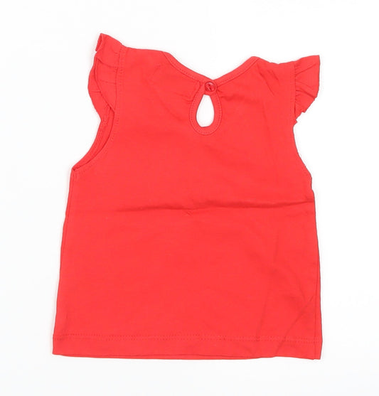Early Days Girls Red Basic T-Shirt Size 12-18 Months