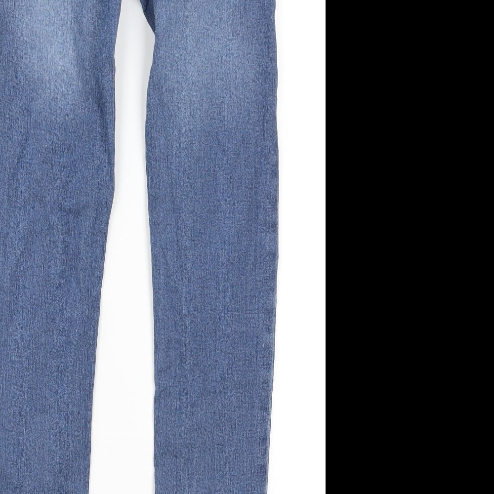 Brand and care label for Denim Co girls’ blue denim jegging jeans, size 9-10, years - distressed look