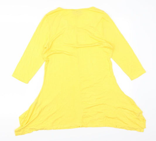 Anthony Studio Womens Yellow Rayon T-Shirt Dress Size S