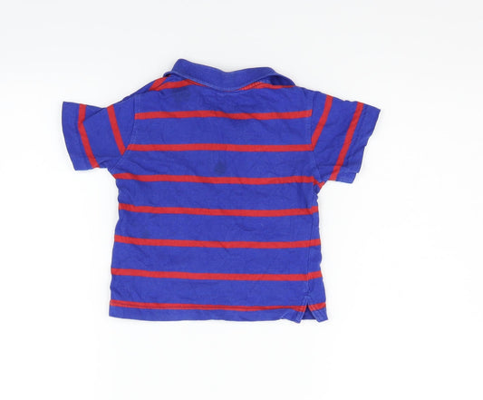 Rebel Boys Blue Striped Basic Polo Size 2-3 Years