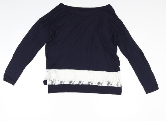 French Connection Womens Blue Basic T-Shirt Size S