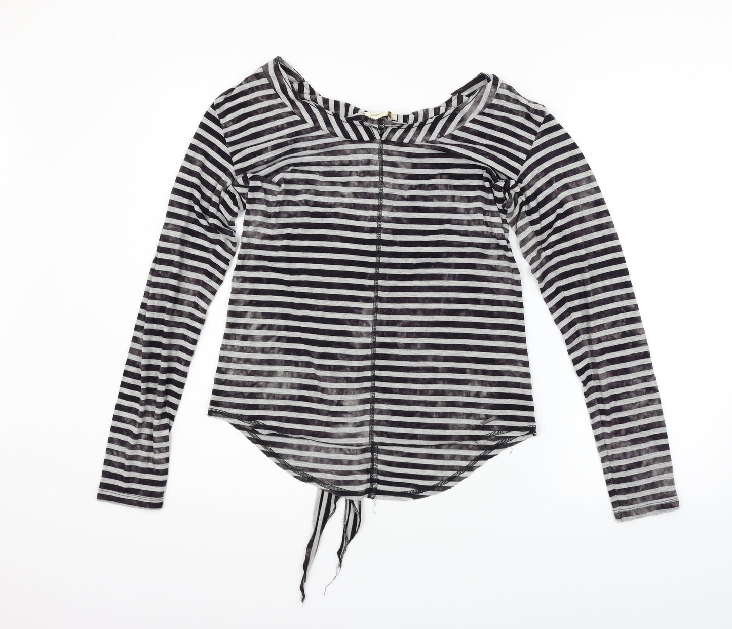 diesal Womens Grey Striped Pullover Jumper Size M