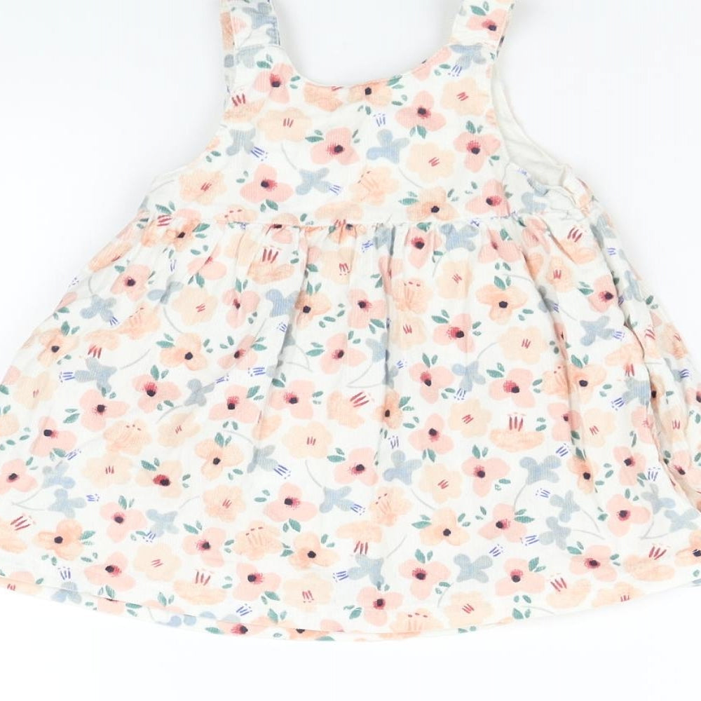 Marks and Spencer Girls White Floral Fit & Flare Size 3-6 Months