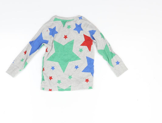 NEXT Girls Grey Geometric Pullover Jumper Size 2 Years - STAR