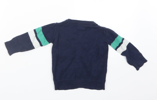 Earlydays Boys Blue Knit Cardigan Jumper Size 6-9 Months