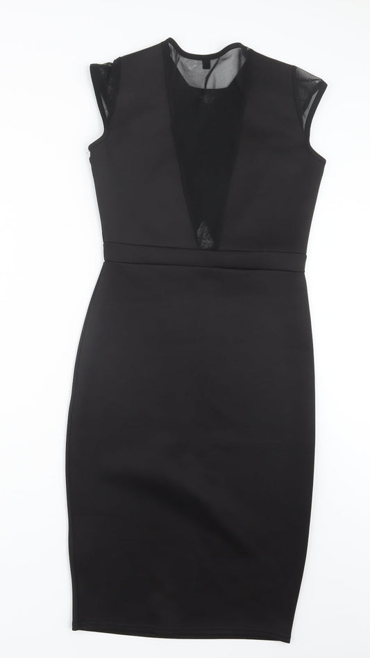 Preworn Womens Black Pencil Dress Size 8
