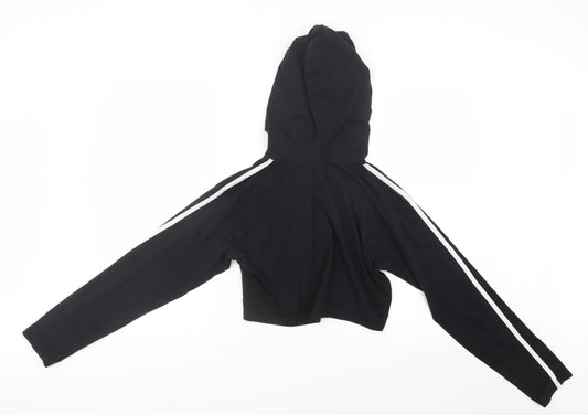 Missguided Womens Black Pullover Hoodie Size 14 - Cropped