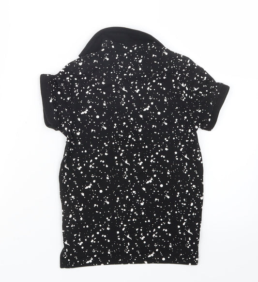 NEXT Boys Black Geometric Basic Polo Size 6 Years