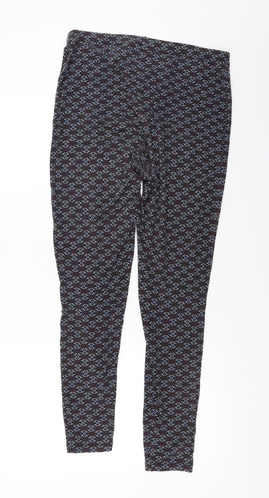 ASOS Womens Black Geometric Trousers Size 14 L24 in