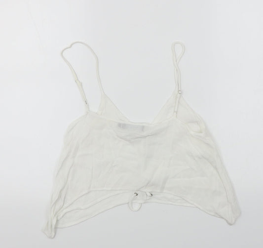 Misstruth Womens White Cropped T-Shirt Size 8