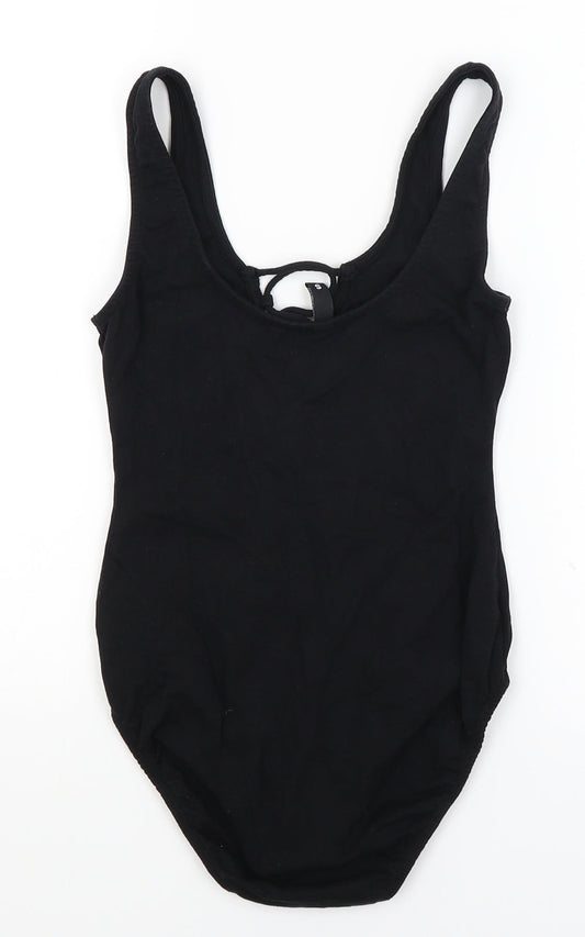 Divided Womens Black Bodysuit One-Piece Size S