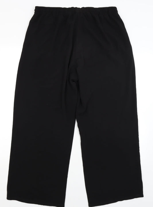 Papaya Womens Black Trousers Size 16 L28 in