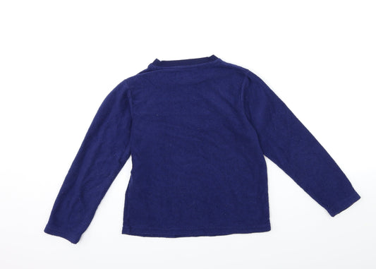 F&F Boys Blue Fleece Pullover Sweatshirt Size 7-8 Years