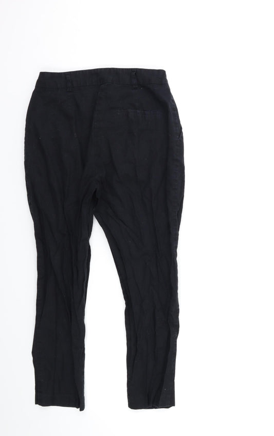 ASOS Womens Black Cropped Trousers Size 10 L22 in