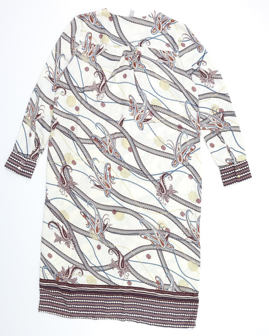 H&M Womens White Floral Shift Size 12