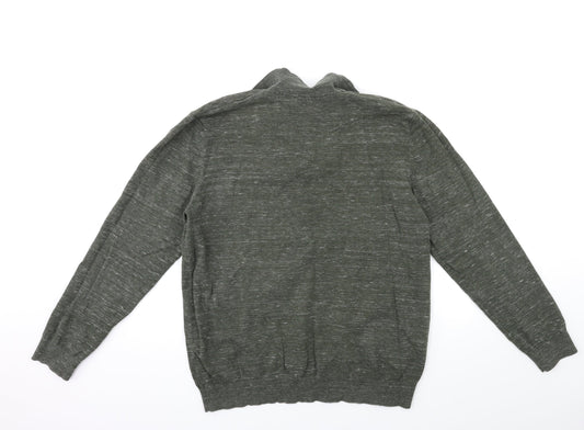 Easy Mens Green Knit Pullover Jumper Size L