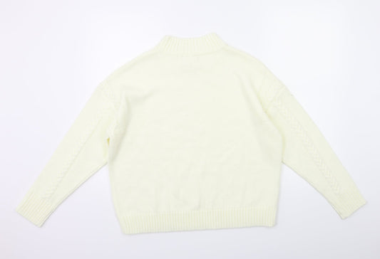 Preworn Womens White Knit Pullover Jumper Size M