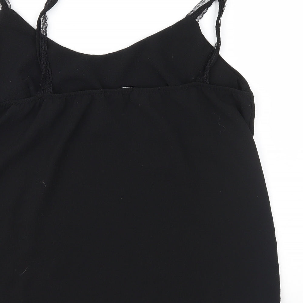 Made in Italy Womens Black Camisole Blouse Size 12