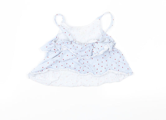 Matalan Girls Blue Striped Fit & Flare Size 9-12 Months