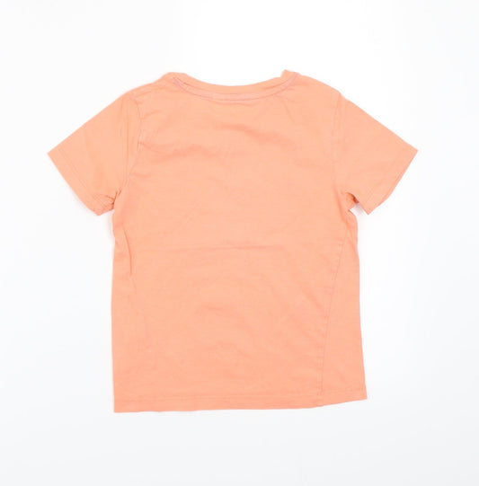 H&M Boys Orange Basic T-Shirt Size 5 Years