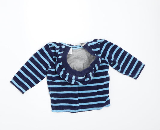 Gap Boys Blue Striped Jacket Coat Size 6-9 Months