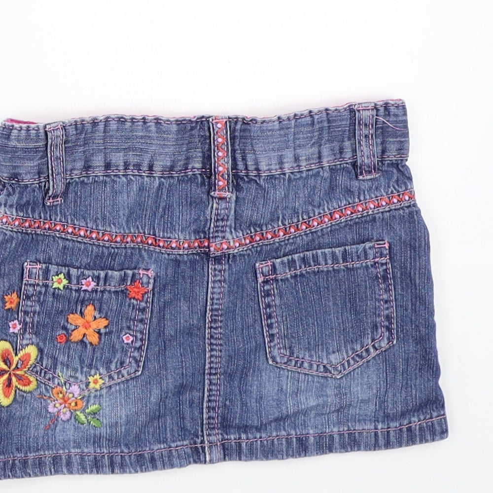 TU Girls Blue Floral A-Line Skirt Size 3 Years