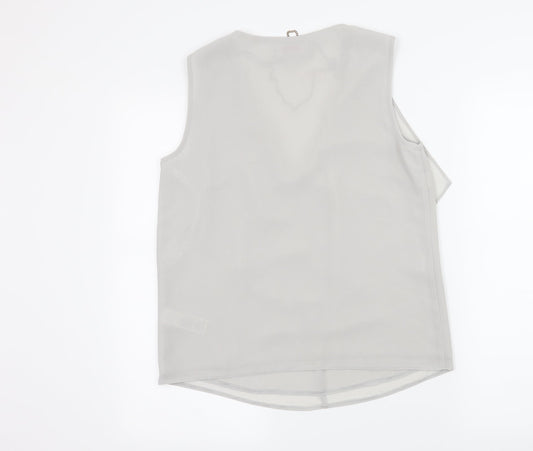 Dorothy Perkins Womens Grey Basic Tank Size 10 - Chain Detail